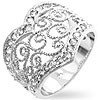 Heart Shaped Ring Laced with Blue Luster Diamonds - Click Image to Close